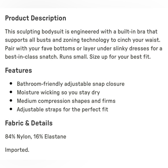 Fabletics Nearly Naked Shapewear SS Bodysuit | M-L | Mauvalous Pink | New - Picture 6 of 9